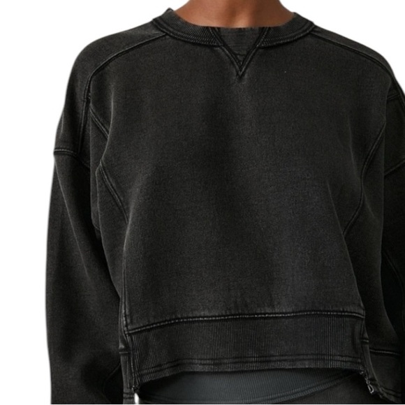 Free People x Hatch Intercept Maternity Pullover Sweatshirt Black Medium New - Picture 5 of 12